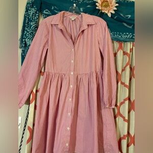 J. Crew Red and White Striped Shirt